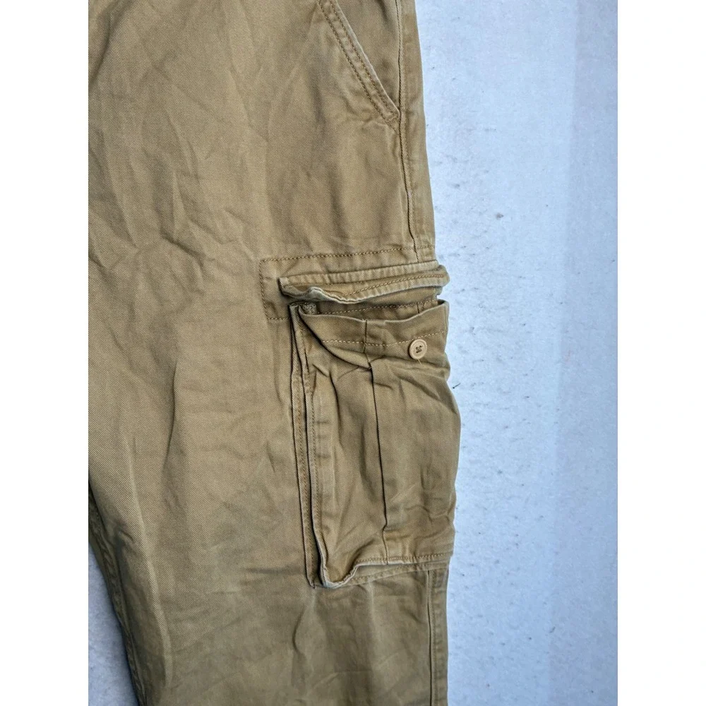 Levis Mens Cargo Pants Tan Khaki Cotton Twill Straight Leg 34x32 12462-0079
